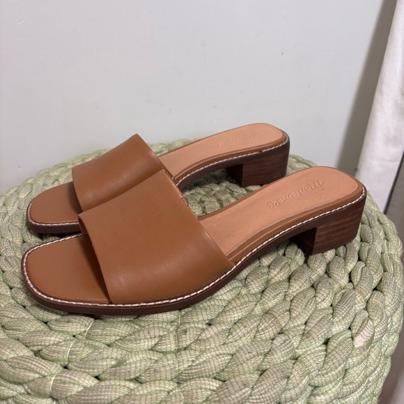 Madewell The Cassady Mule Tan Desert Camel Leather Slip On Low Heel Sandals NWOB - Picture 4 of 11